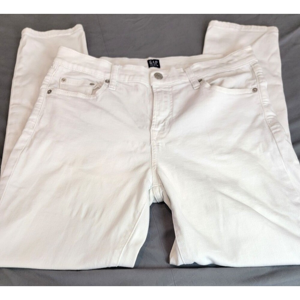 Gap 1969 True Skinny White Jeans Womens 29 Regular 8/12 Stretch Denim Ankle - Picture 6 of 10
